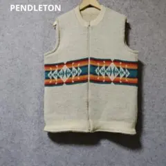 ✨PENDLETON 70s ヴィンテージ　ニットベストフルジップ リバーシブルのサムネイル