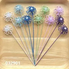 水引　水引パーツ　小さなお花　きらきら6色　032901