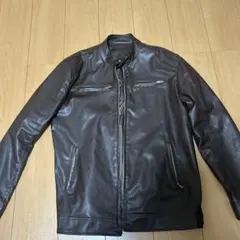 65%コットン35%ポリエステ　ブラウンライダースジャケット