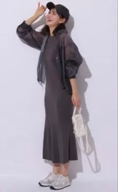 美品　アプワイザーリッシェ　リブ編み　ロングニット　Sサイズ　ラメ