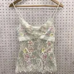 ガーリー コケット ランジェリー 古着 trefle 花柄総レース キャミソール