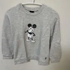 キッズ　baby doll ミッキーマウス 長袖トレーナー グレー