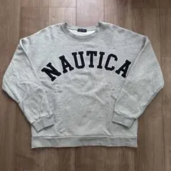 NAUTICA クルーネック スウェット グレー ロゴのサムネイル