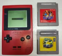 【ジャンク】Nintendo ゲームボーイポケット レッド 本体 ポケモン付
