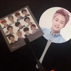 値下げしました！☆美品☆EXO 公式うちわセット シウミン