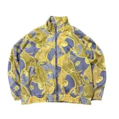 90s シルクシャツ　総柄　アンティーク　古着　ライトジャケット　M 8La