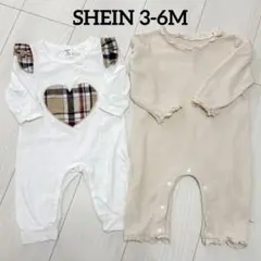 SHEIN ロンパース カバーオール 3-6M 2点セット