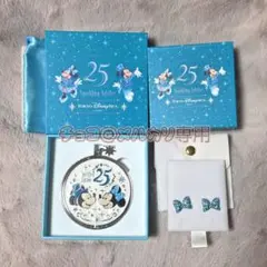ディズニーシー 25周年 ピアス ミニー 2個セット スパークリング