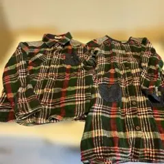 RAG MART チェック柄長袖シャツ 120 ワンピース110