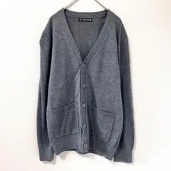 ◉GRADE　Vネックカーディガン　ダークグレー　ボタンアップ　Mのサムネイル