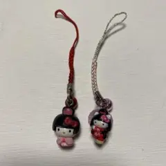 【ご当地限定】おかっぱハローキティ ストラップ 2個セット