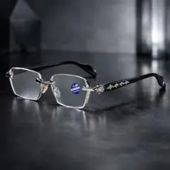 サングラス メンズ リムレス シルバー Y2K 伊達メガネ 韓国 ストリート