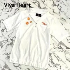 美品☆Viva Heart ゴルフ　ホワイト　半袖ポロシャツ サイズ40