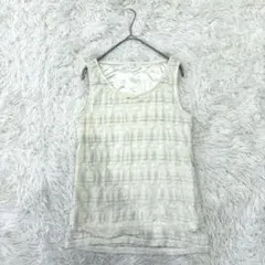 グローブ 総レースタンクトップ 華やか ティアード 上品 アイボリーE10522のサムネイル