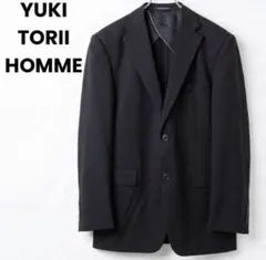 ユキトリイ YUKI TORII ストライプ ジャケット BE5 黒のサムネイル