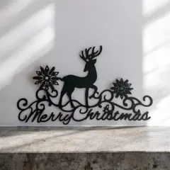 【SAIL】　ウオールアート66 トナカイと雪　インテリア雑貨　ガーデン雑貨