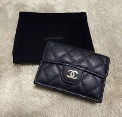 CHANEL シャネル マトラッセ キャビアスキン 三つ折財布 正規品