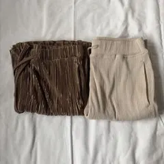 GU プリーツデザイン パンツ 2枚