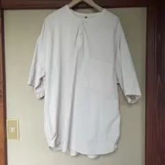 美品 MUJI 無印良品 涼感ヘンリーネック 半袖布帛Ｔシャツのサムネイル