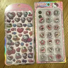 【国内正規品】キティ シール 2種セット ピンクキティ ギャルキティ 豹柄