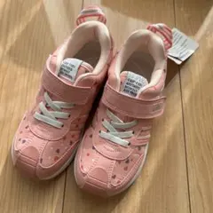 18．5センチIFMEキッズシューズ ピンク ハート模様