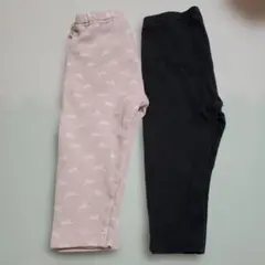 ユニクロ レギンス 80cm 2点セット 冬物 うさぎ 黒