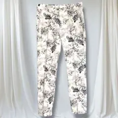 ZARA WOMAN テーパードパンツ 花柄 総柄 通勤 美脚 ロング丈 S 春