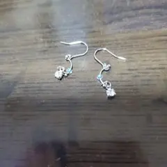 シルバー フックピアス クリスタル装飾