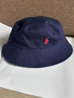 【美品】ポロ　ラルフローレン　バケットハット ネイビー