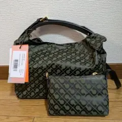 GHERARDINI★オリーブグリーン ハンドバッグ ミニポーチ付き☆新品☆