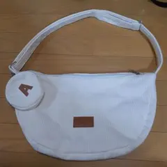 AAMI ストライプショルダーバッグ ホワイト