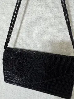 ブラック ビーズ パーティーバッグ ショルダーバッグ