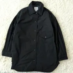 美品 アスペジ 中綿 シャツジャケット ナイロン ブラック S