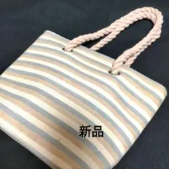 【新品】ボーダー柄 ロープハンドル トートバッグのサムネイル