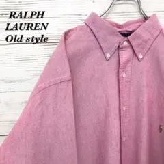 《希少》ラルフローレン⭐︎長袖BDシャツ XL 刺繍ロゴ レッド NS569