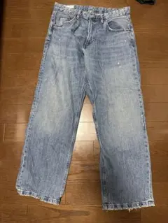 ワイドレッグデニムパンツ ライトブルー