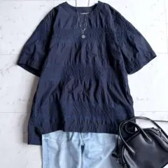 サカイ ブラウス シャツ 日本製 エンブロイダリー ボーダー ネイビー 紺 3 2026年最新】sacai カラー：ネイビー系 レディース 半袖 シャツ