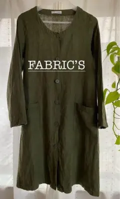 【FABRIC’S/ファブリックス】リネン ロングシャツ ノーカラージャケット