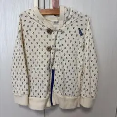 RAG MART アイボリードット柄フード付きトレーナー