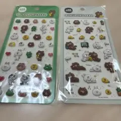 国内正規品　ラインフレンズ ぷくぷくシール 2枚セット