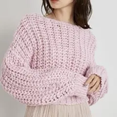 スナイデル SWNT221013 2WAYロービングショートニットトップス