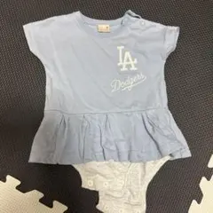 petit main LA Dodgers ロンパース ライトブルー