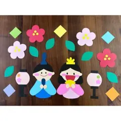 3月壁面飾り　ひなまつり　おひなさま　保育教材　保育園　ガーランド　春壁面飾り