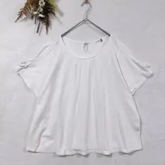 XL◎エウルキューブ 半袖カットソー ギャザー ゆったり 大きいサイズ コットンのサムネイル
