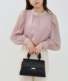 ASTORIA ODIERラメシアーバックリボンブラウス トップス オーガンジー