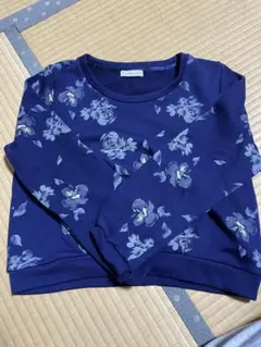 花柄ネイビー長袖Tシャツ M