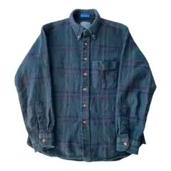 70s PENDLETON USA製 ウールシャツ L グリーン系 古着