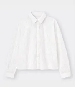 【新品未使用】GU ホワイト レースシャツ Mサイズ