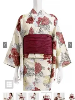 浴衣 帯 着付け小物セット アイボリーのサムネイル