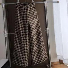 AZULハウンドトゥース柄 ワイドパンツ